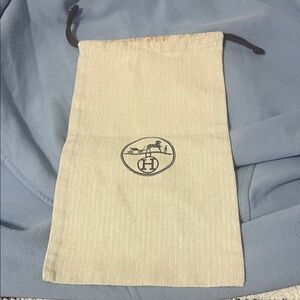 Hermes Beige Drawstring Pouch